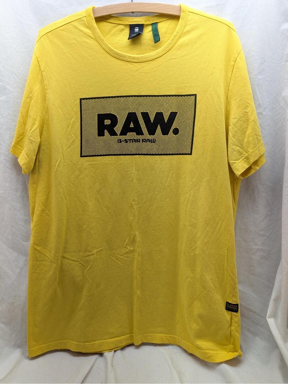 G-Star RAW Men's Yellow Graphic Short Sleeve T-Shirt size large EUC